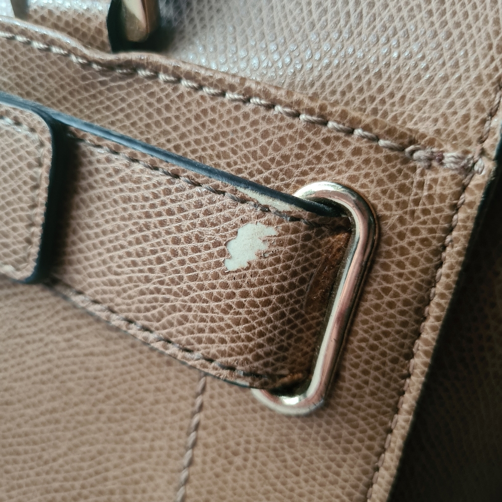 VINTAGE Calvin Klein Tan Two Handle Bag Handbag - Picture 14 of 16